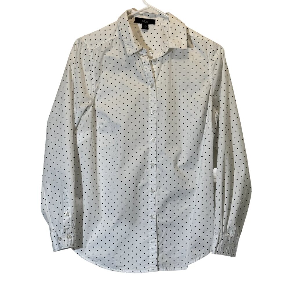 Women Black & White Polka Dot Shirt Size 10